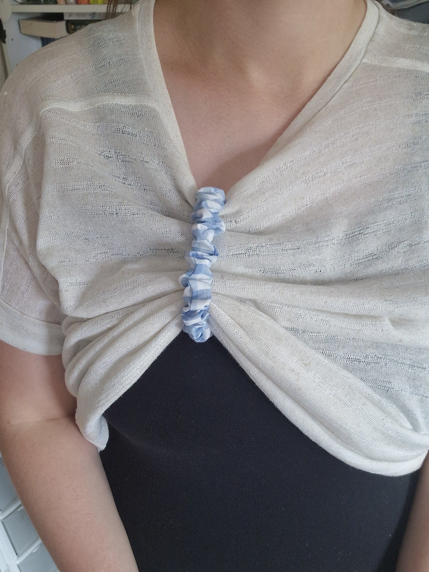 Blue Gingham Breastfeeding Clips