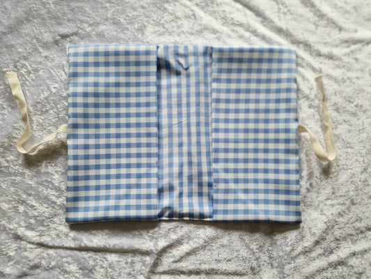 Blue Checkered Nappy and Wipe Pouch