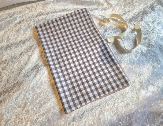 Grey Gingham Nappy and Wipe Pouch