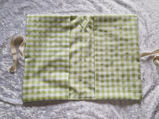 Green Gingham Nappy and Wipe Pouch