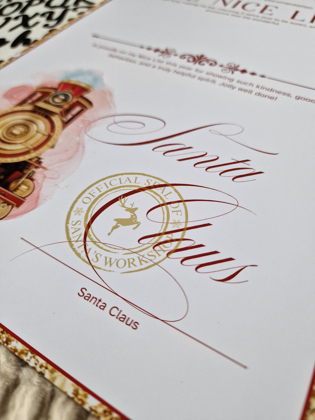 Personalised Nice List Certificate – Christmas Letter from Santa