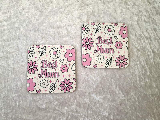 Best Mum Floral Coaster – Gift for Mum, Mother’s Day & Birthday