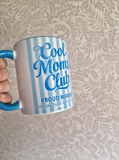 Mum Mug 11oz – Cool Moms Club Blue Ceramic Coffee Cup Gift
