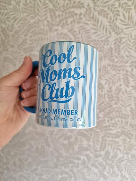 Mum Mug 11oz – Cool Moms Club Blue Ceramic Coffee Cup Gift
