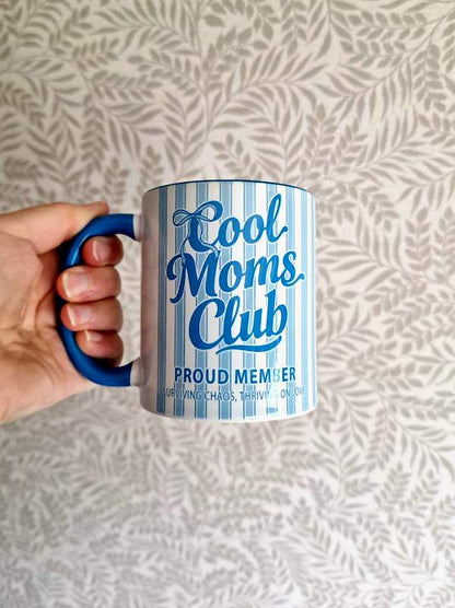 Mum Mug 11oz – Cool Moms Club Blue Ceramic Coffee Cup Gift