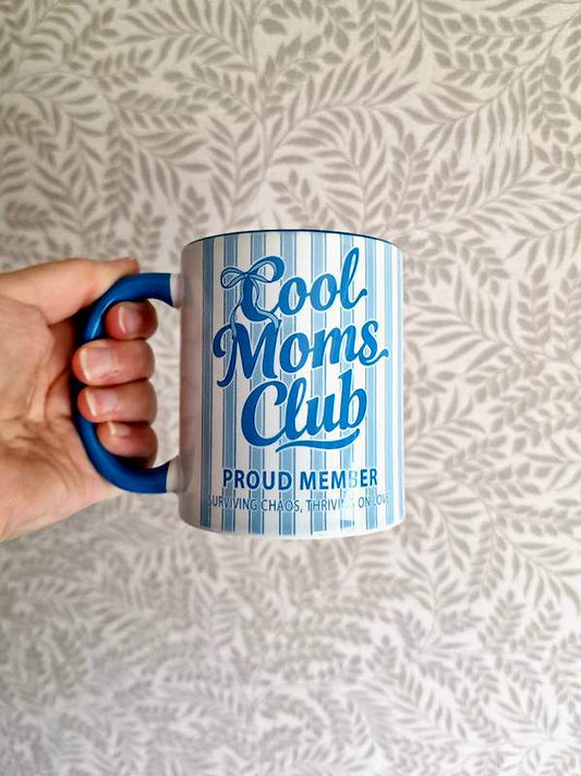 Mum Mug 11oz – Cool Moms Club Blue Ceramic Coffee Cup Gift