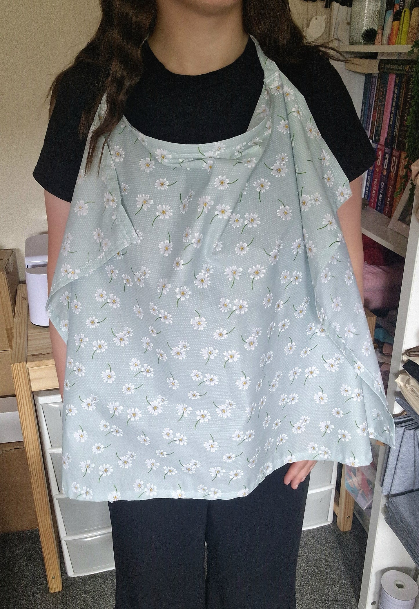 Mint Floral Breastfeeding Cover