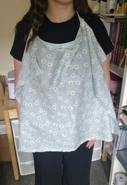Mint Floral Breastfeeding Cover - Nursing Cover Up for Discreet Feeding