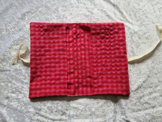 Red and Pink Checkered Nappy and Wipe Pouch