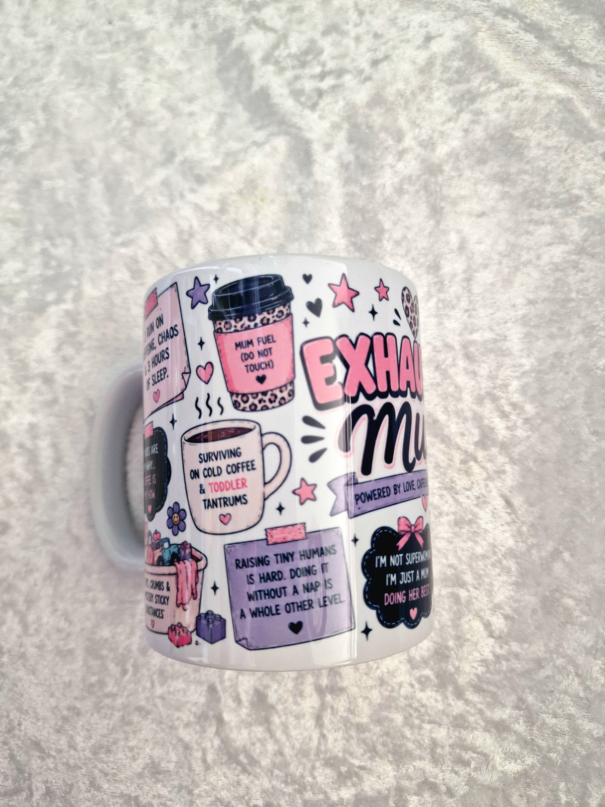 Exhausted Mum 11oz Mug – Powered by Love, Caffeine & Survival Mode