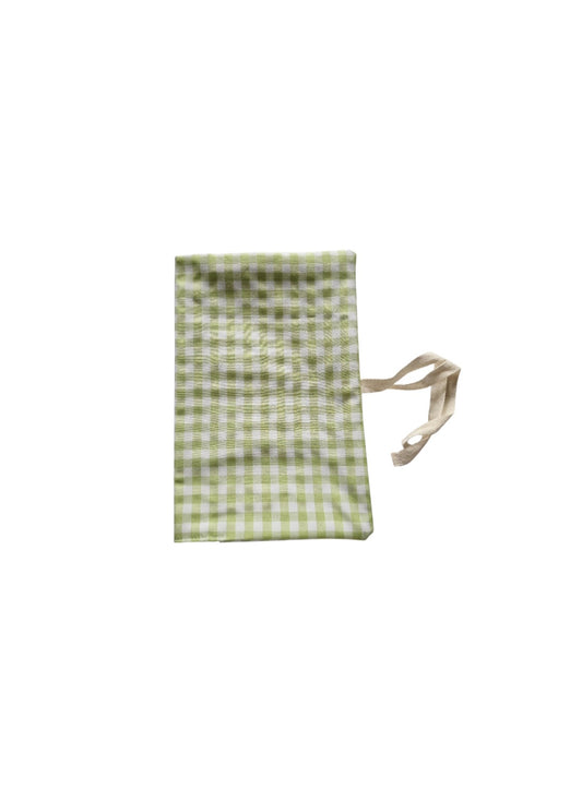 Green Gingham Nappy and Wipe Pouch