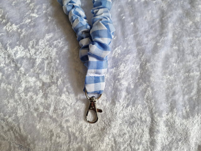Blue Gingham Lanyard