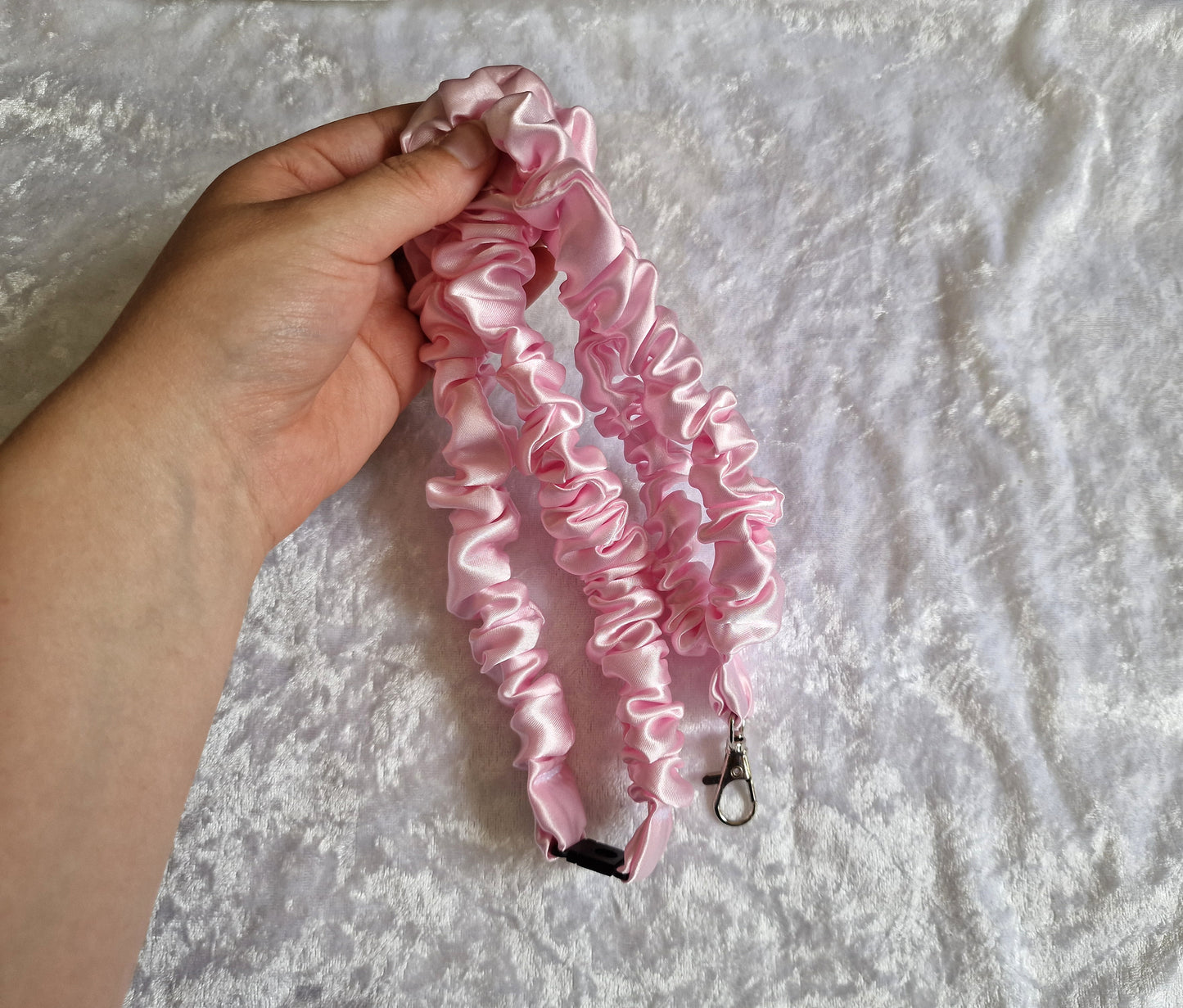 Pink Satin Lanyard