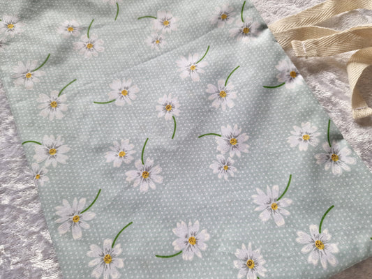 Mint Floral Nappy and Wipe Pouch