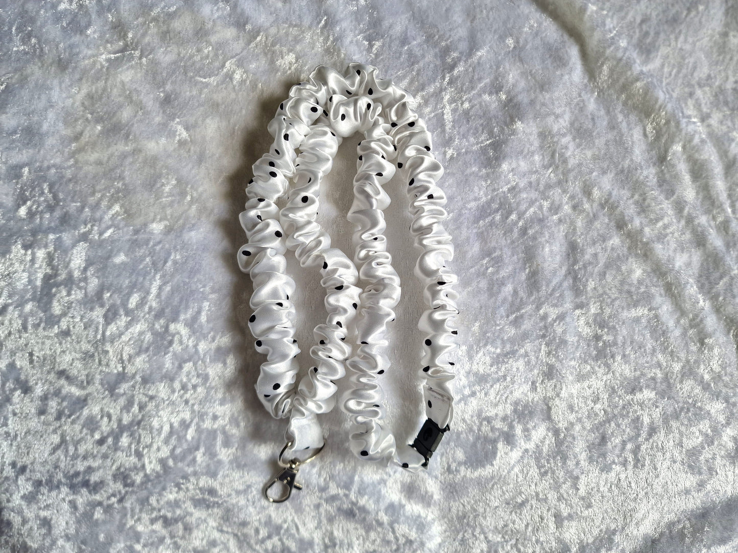 Black and White Polka Dot Lanyard