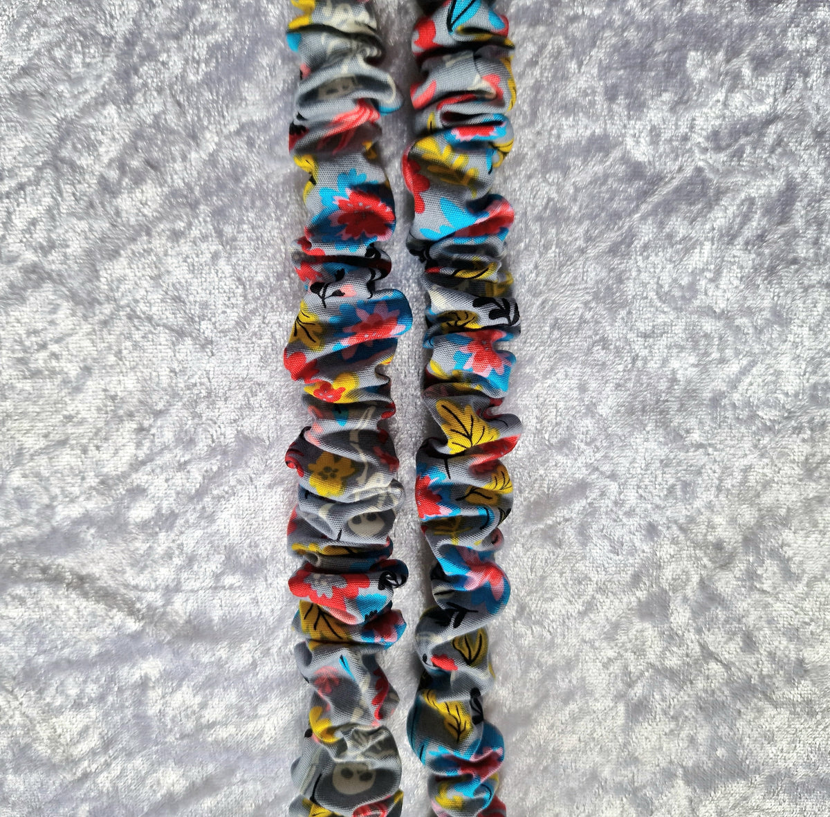Floral Skeleton Scrunchie Lanyard with Breakaway Clasp – Handmade UK