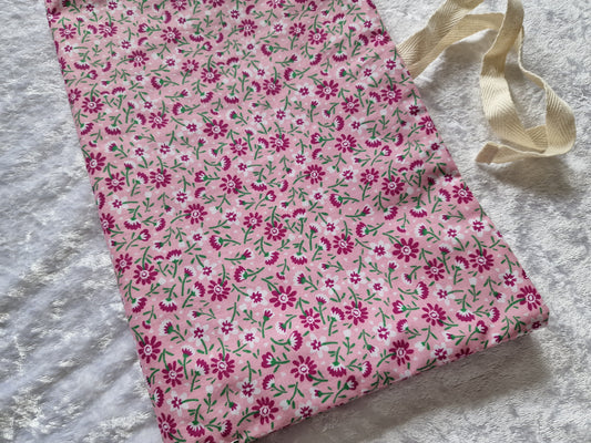 Pink Floral Nappy and Wipe Pouch