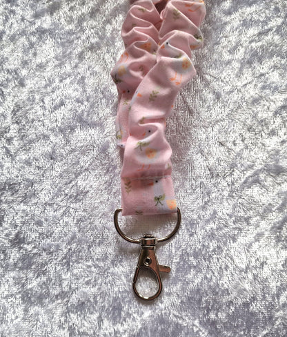 Pink Duck Scrunchie Lanyard with Safety Breakaway Clasp – Handmade UK