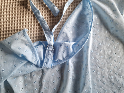 Light Blue Broderie Anglaise Breastfeeding Cover – Adjustable Straps & Boning
