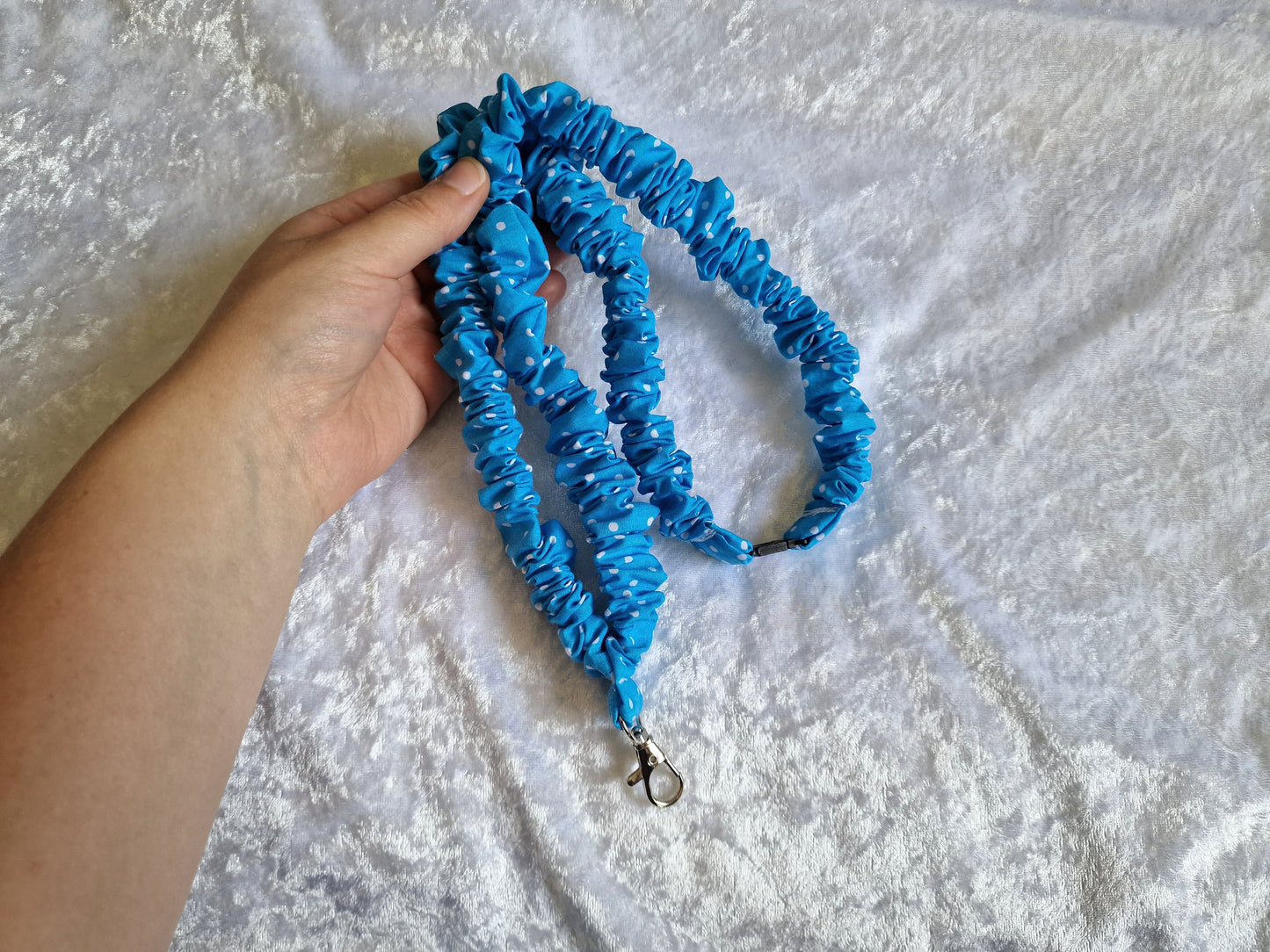 Blue Polka Dot Lanyard