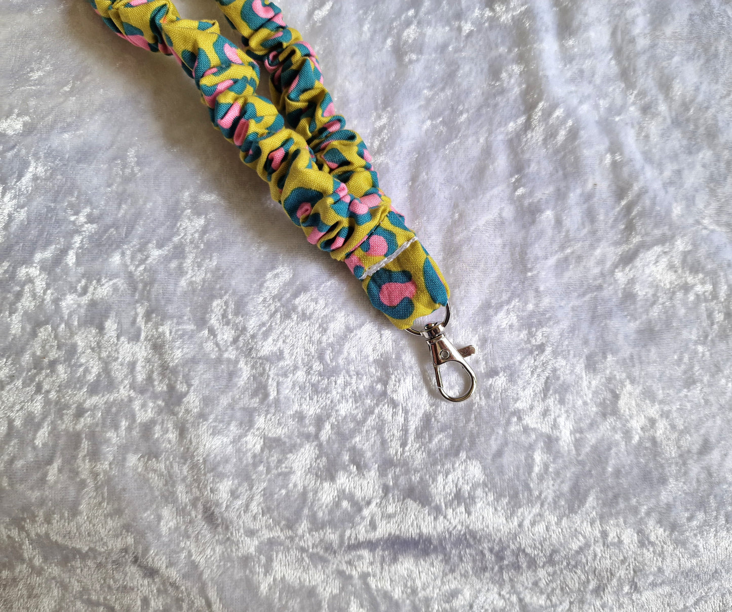 Pink and Teal Leopard Lanyard