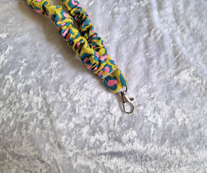 Pink and Teal Leopard Lanyard
