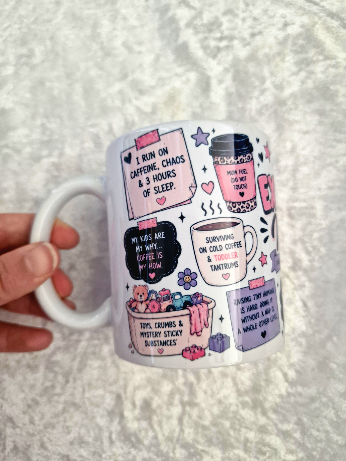Exhausted Mum 11oz Mug – Powered by Love, Caffeine & Survival Mode