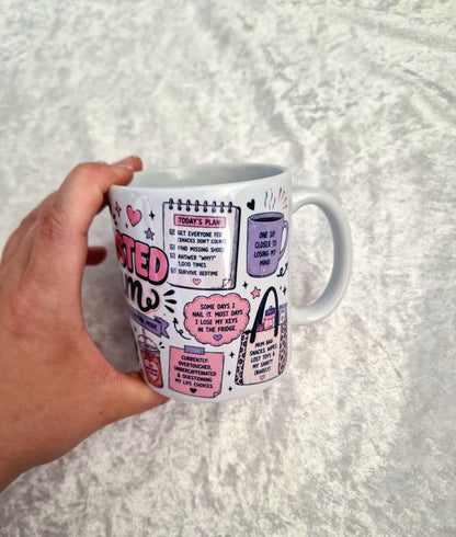 Exhausted Mum 11oz Mug – Powered by Love, Caffeine & Survival Mode