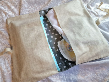 Grey Star Nappy and Wipe Pouch
