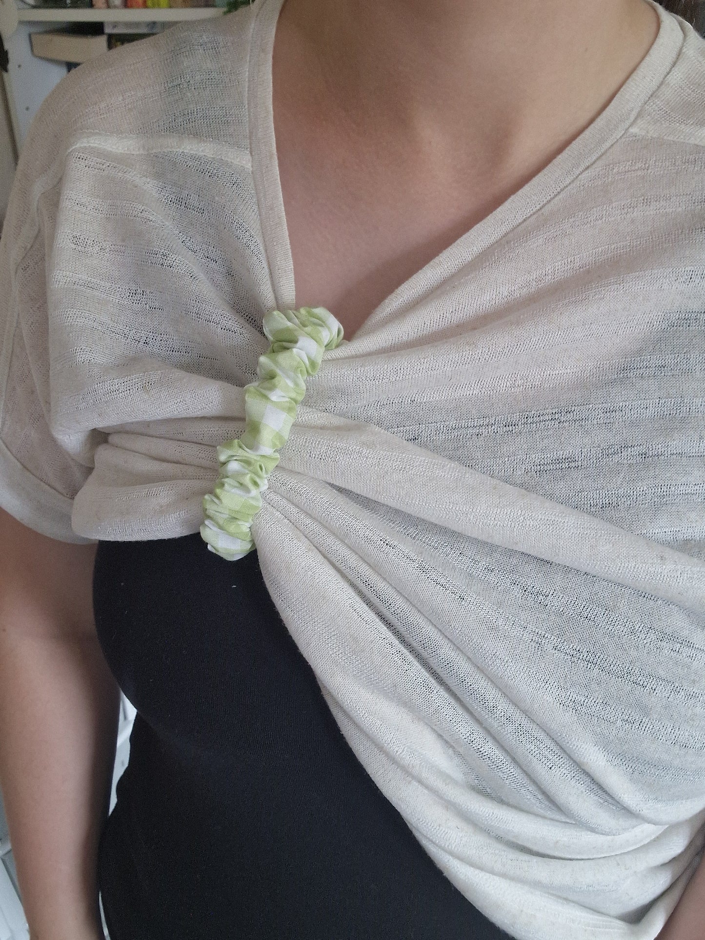 Green Gingham Breastfeeding Clips