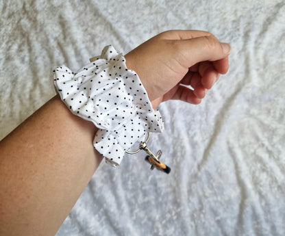 Black and White Polka Dot Cuff Wristlet