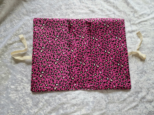 Pink Leopard Nappy and Wipe Pouch