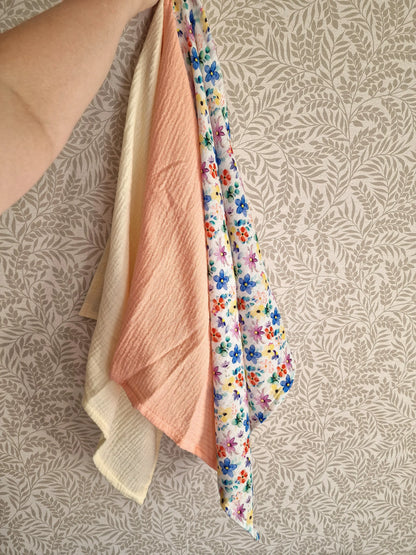 Baby Muslin Squares - Large 50cm Double Gauze Muslin Cloth, 100% Cotton