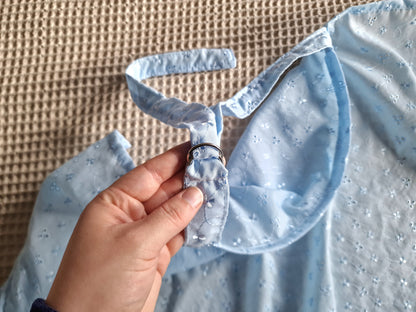 Light Blue Broderie Anglaise Breastfeeding Cover – Adjustable Straps & Boning