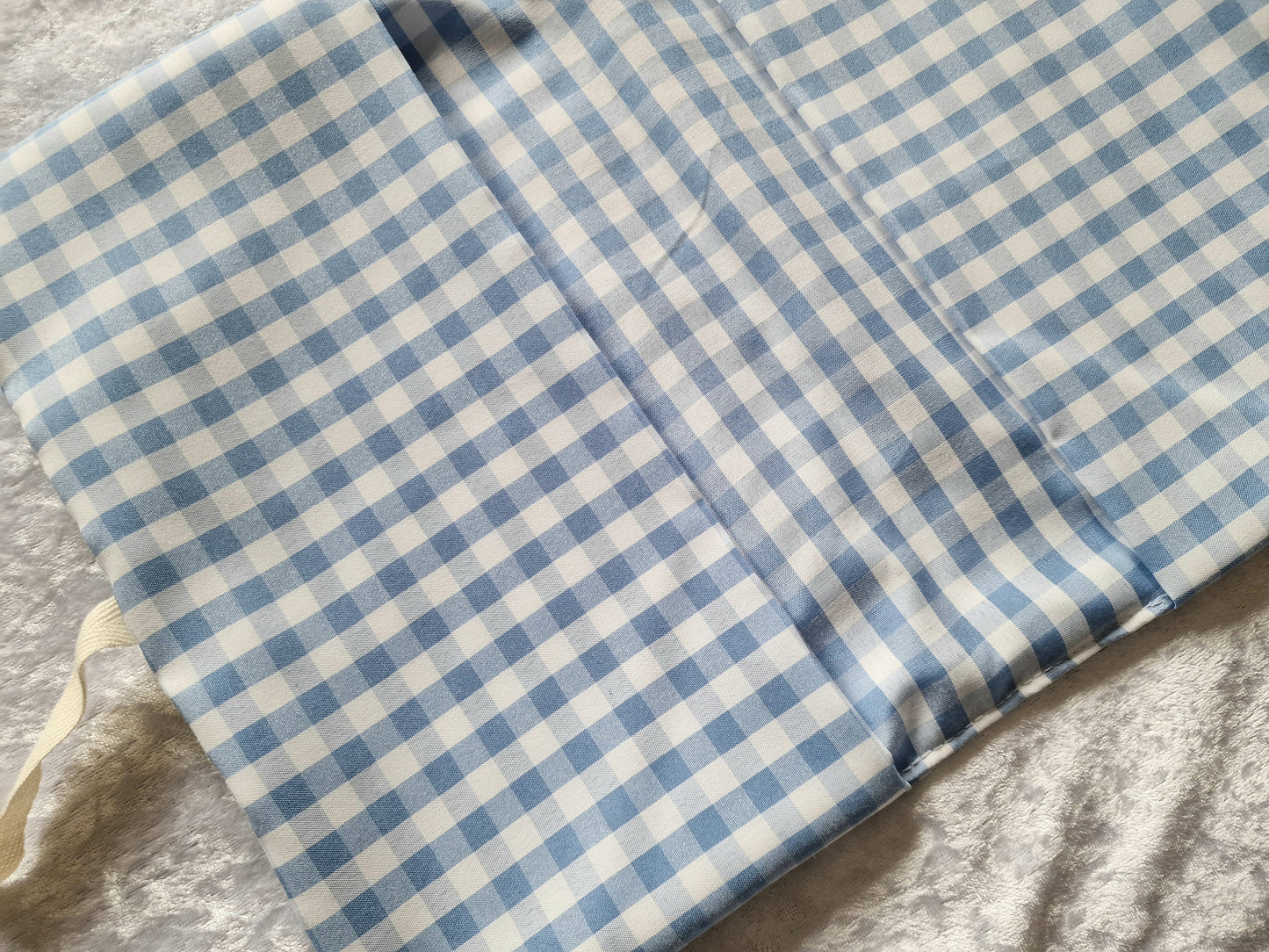 Blue Checkered Nappy and Wipe Pouch