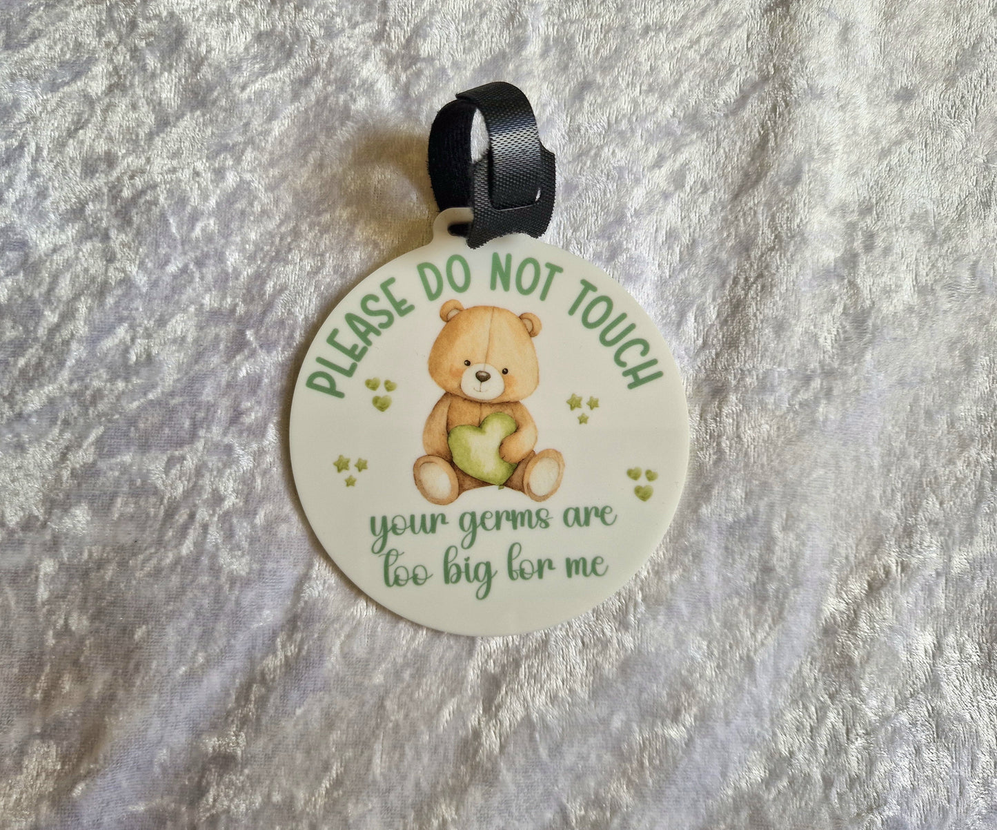 Sage Bear Do Not Touch Pram Tag