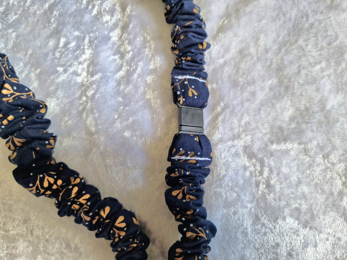 Navy Gold Leaf Lanyard