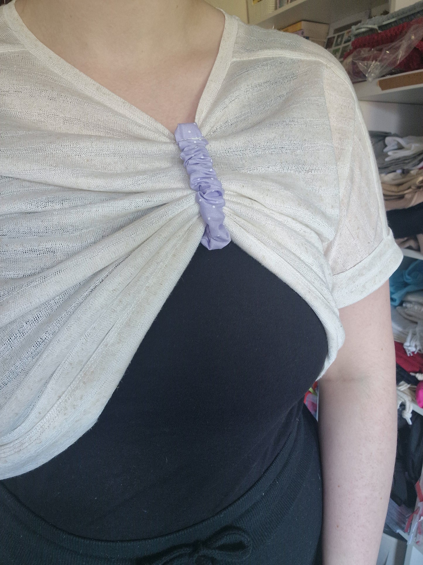 Lilac Polka Dot Breastfeeding Clips