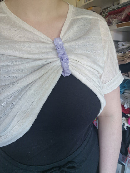 Lilac Polka Dot Breastfeeding Clips
