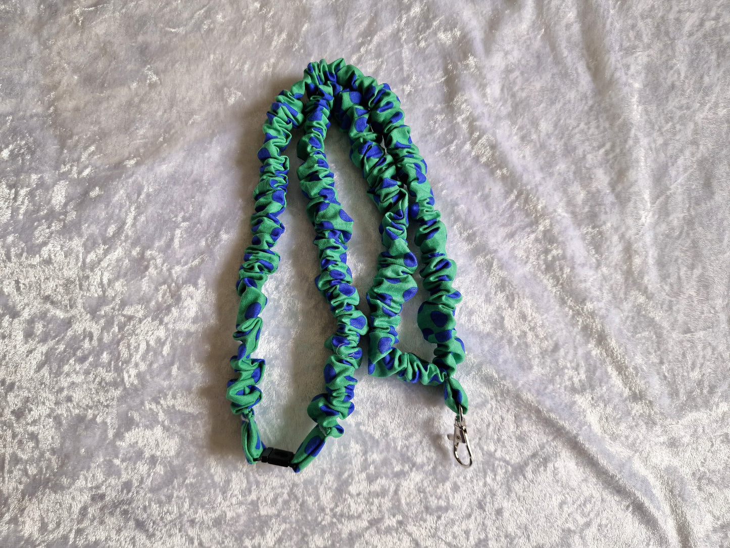 Blue and Green Polka Dot Lanyard