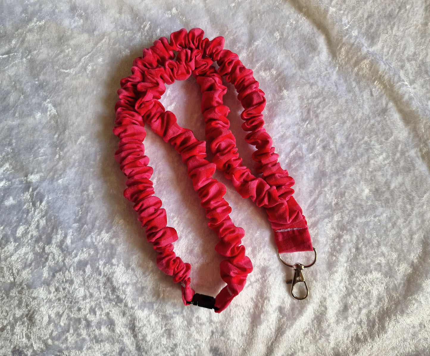 Pink Gingham Lanyard