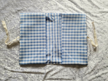 Blue Checkered Nappy and Wipe Pouch