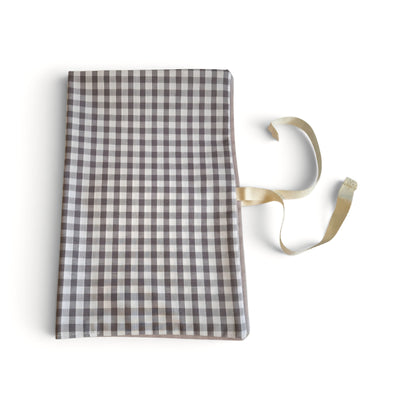 Grey Gingham Nappy and Wipe Pouch