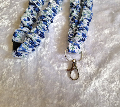 Blue Floral Lanyard