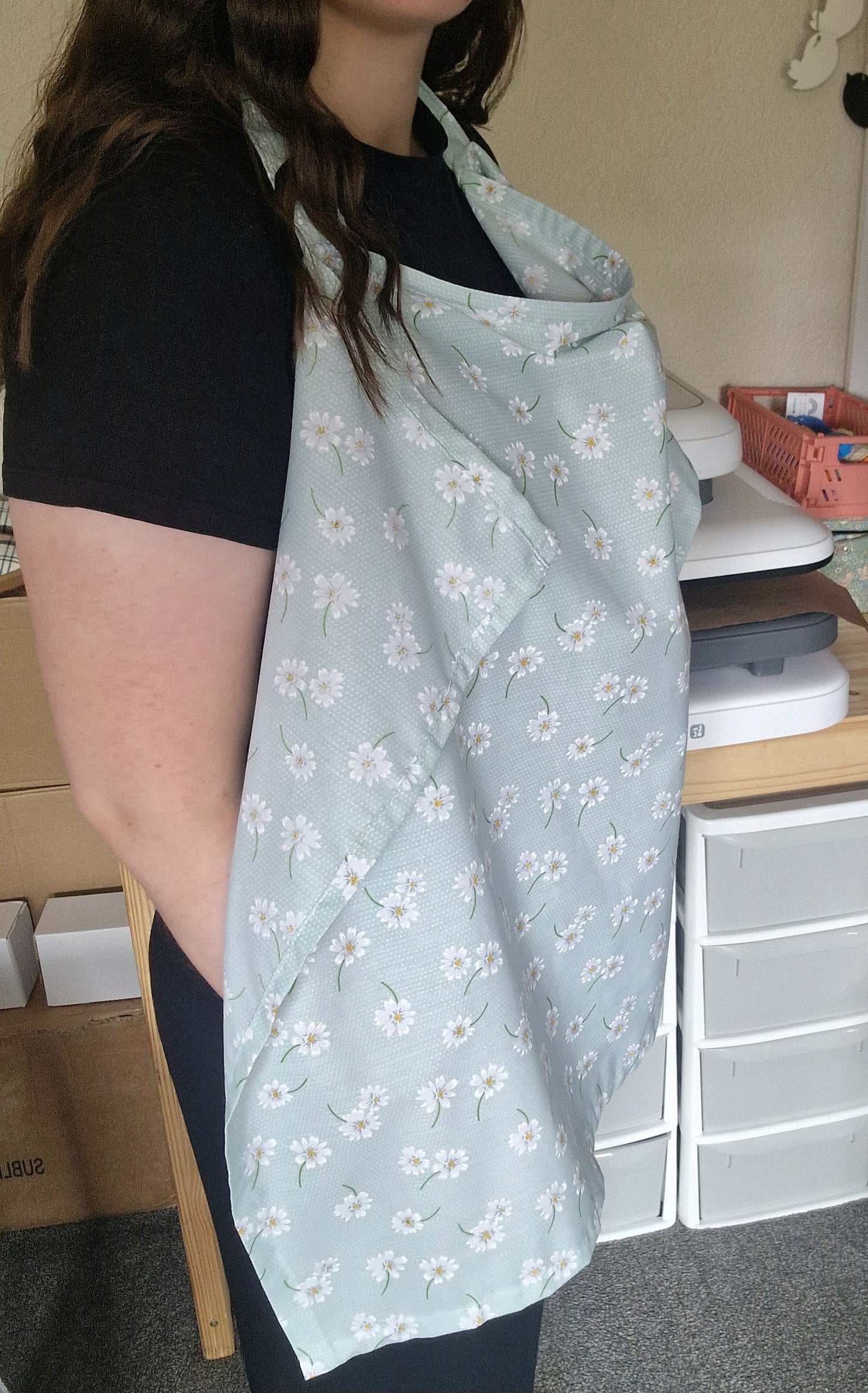 Mint Floral Breastfeeding Cover