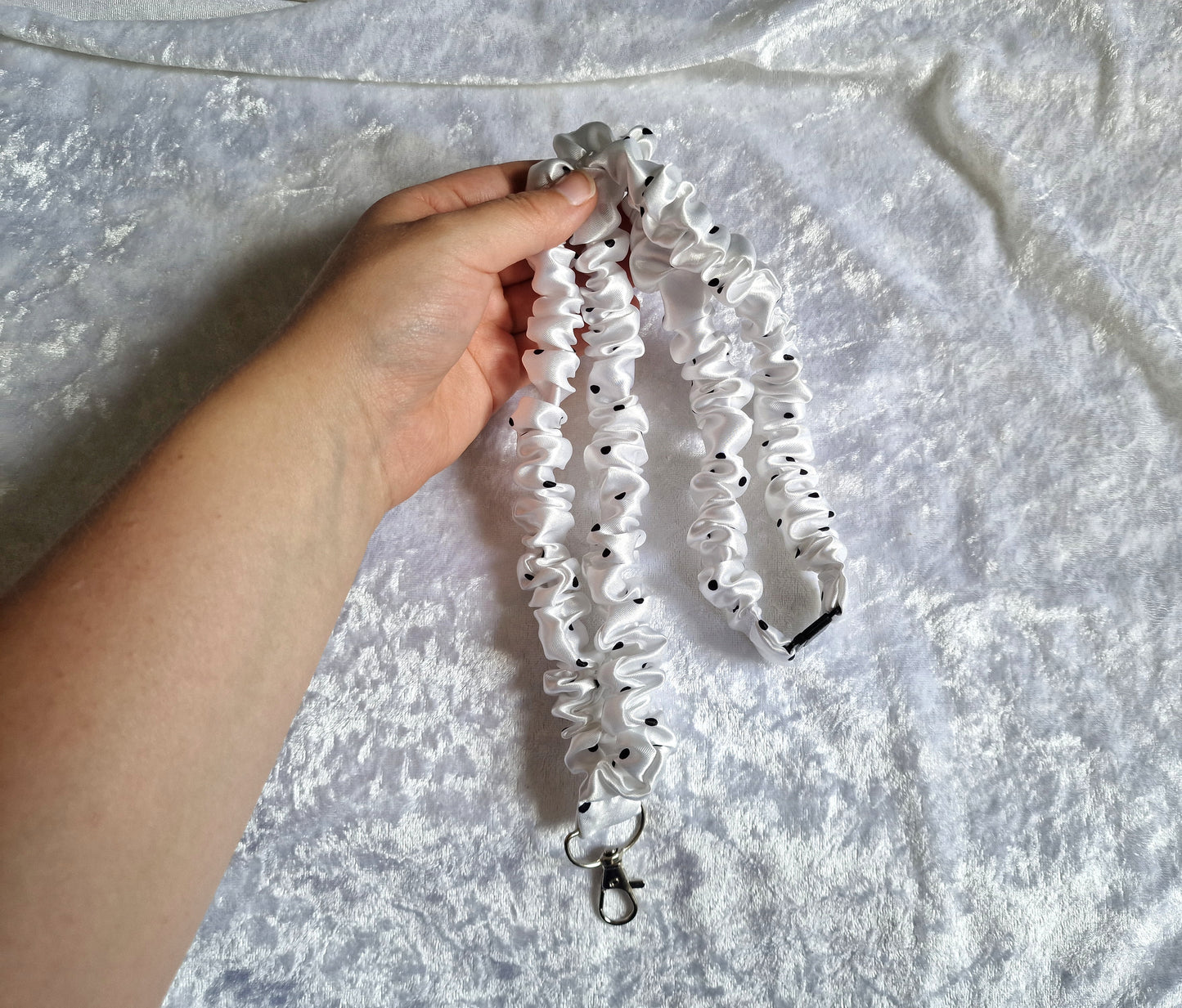 Black and White Polka Dot Lanyard