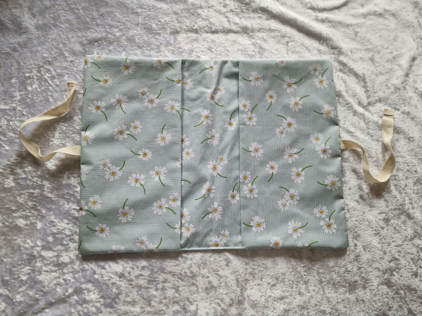 Mint Floral Nappy and Wipe Pouch