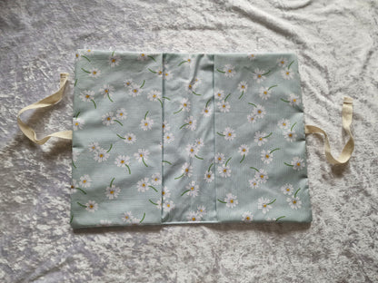 Mint Floral Nappy and Wipe Pouch