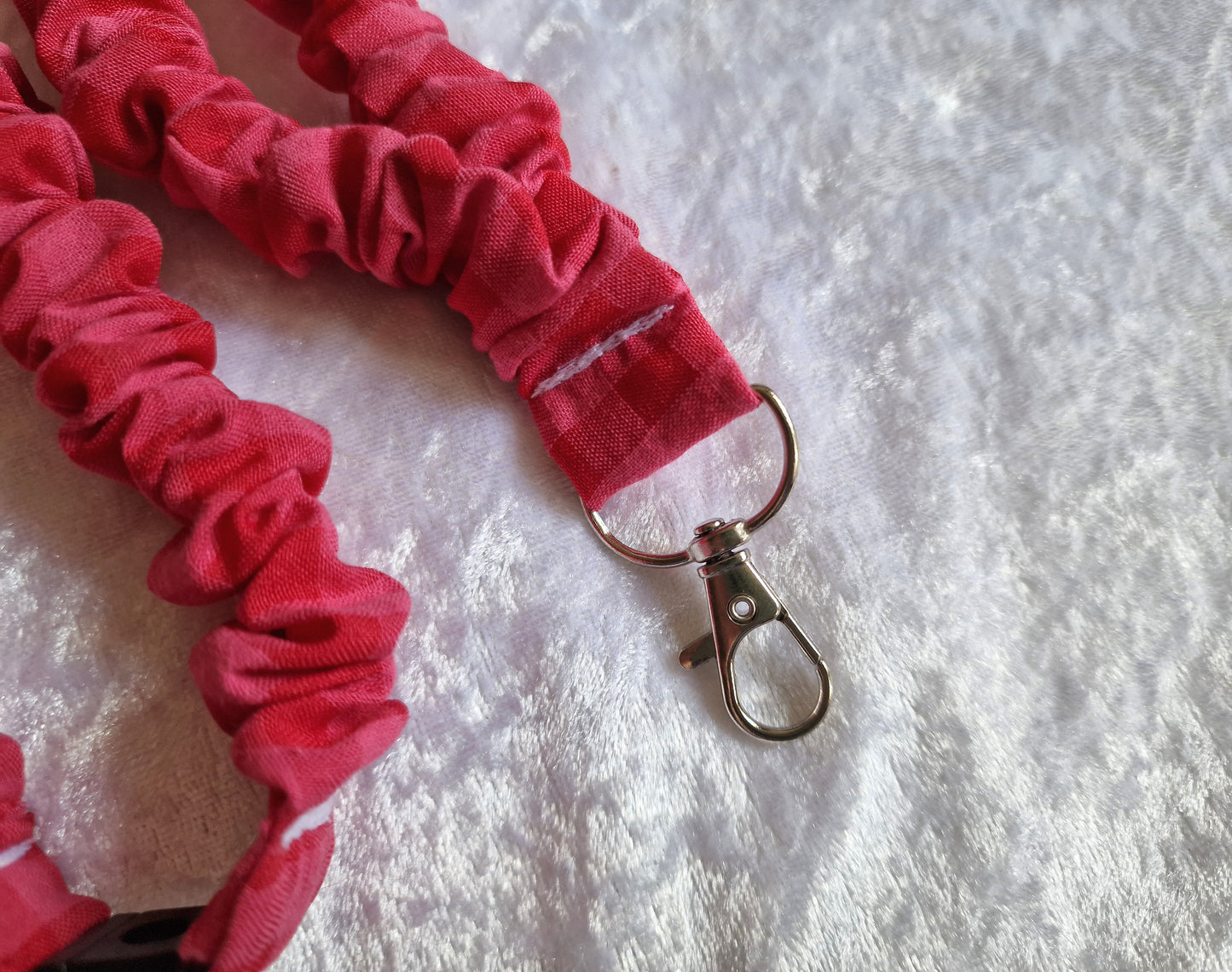Pink Gingham Lanyard