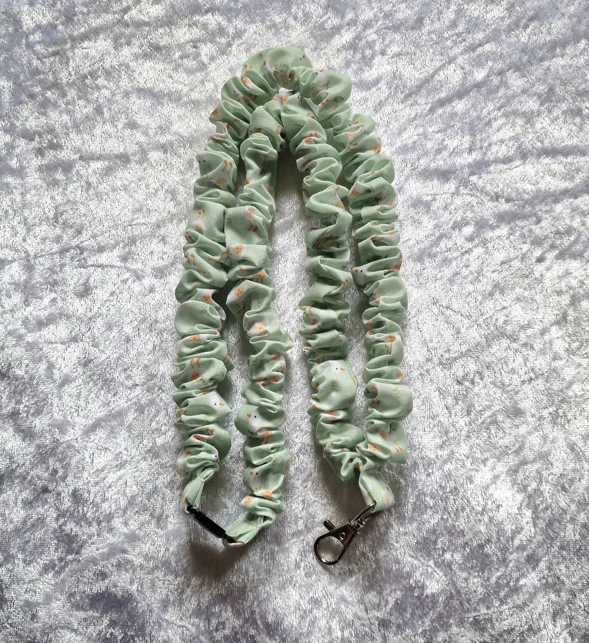 Green Duck Scrunchie Lanyard with Breakaway Clasp – Handmade UK